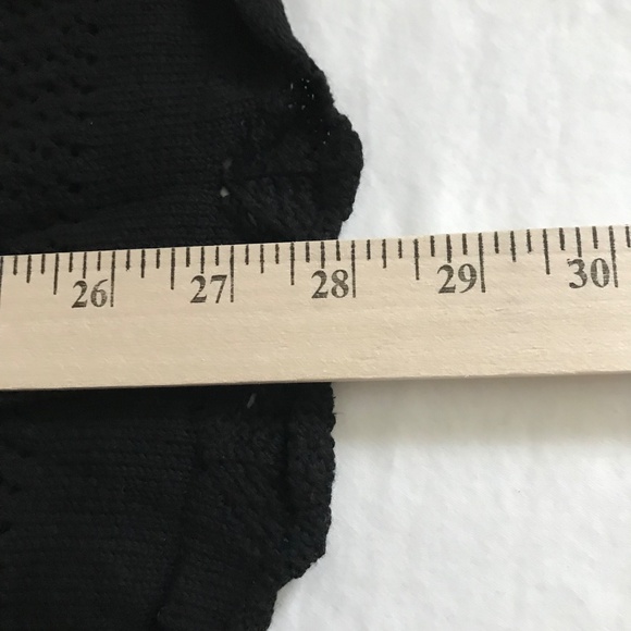 WOMAN WITHIN 100% Cotton Knit Cardigan Tie Neck Black Top Women’s Plus Size 4X - Picture 13 of 16